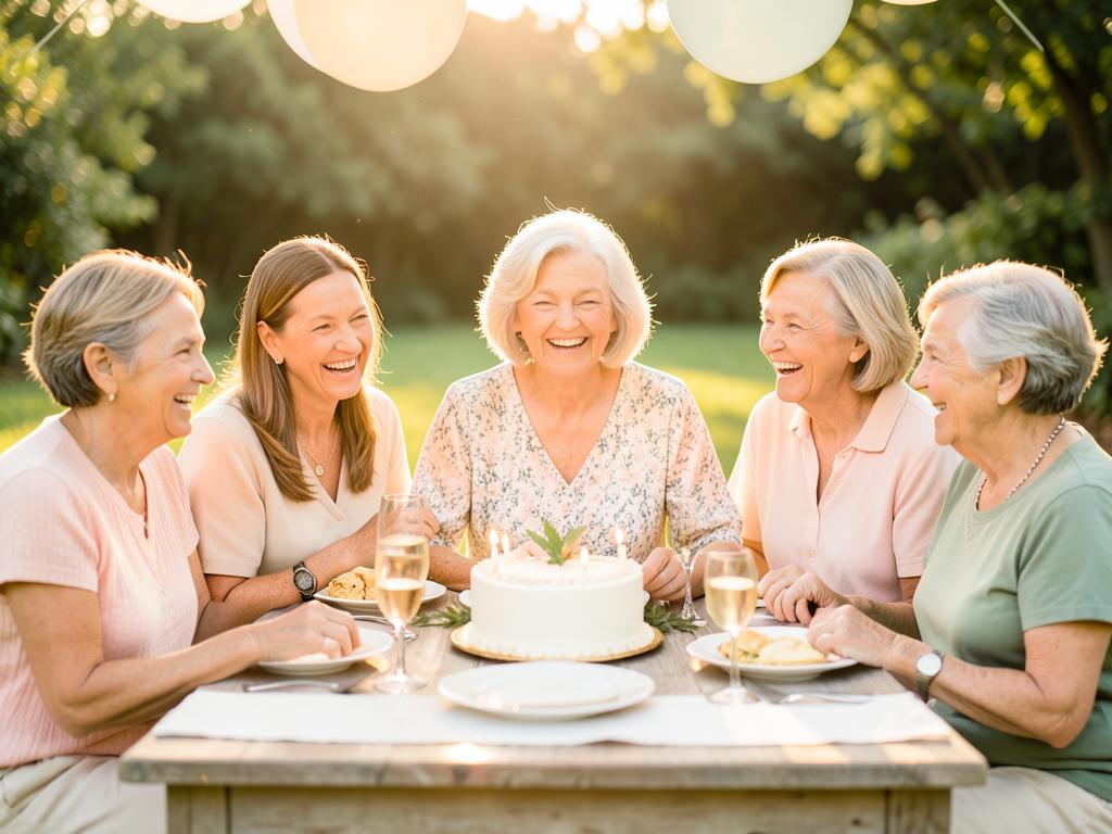 A family celebrating together around an outdoor table